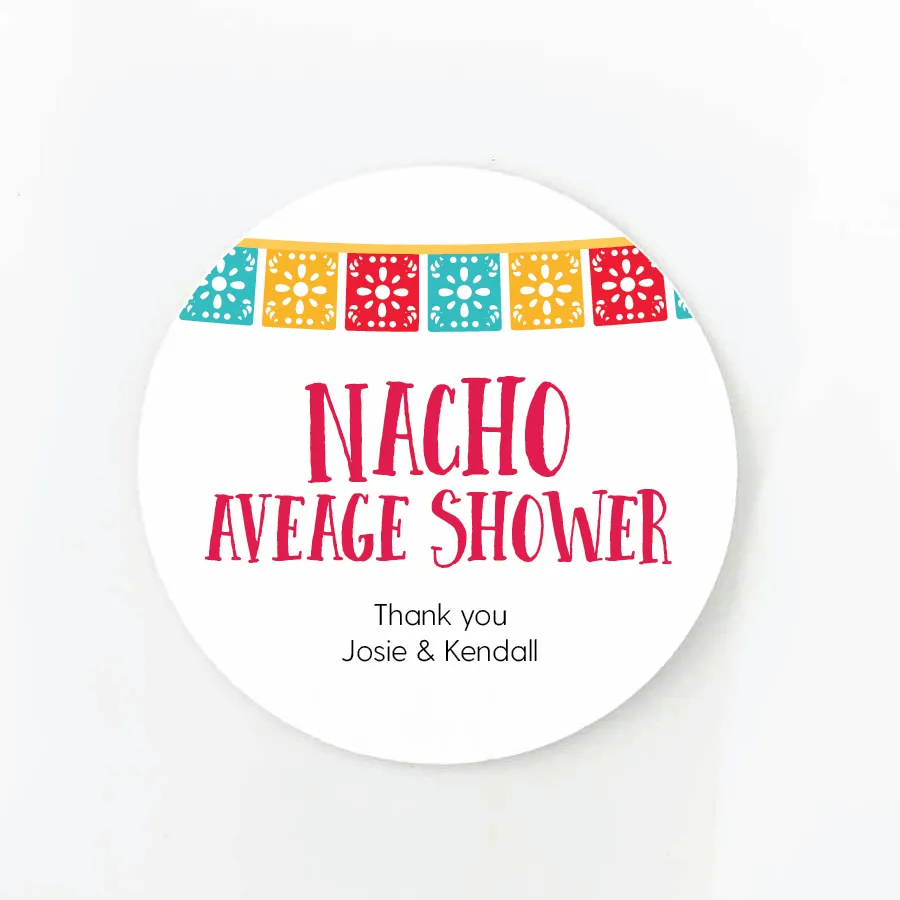 Nacho Average Shower Favor Labels