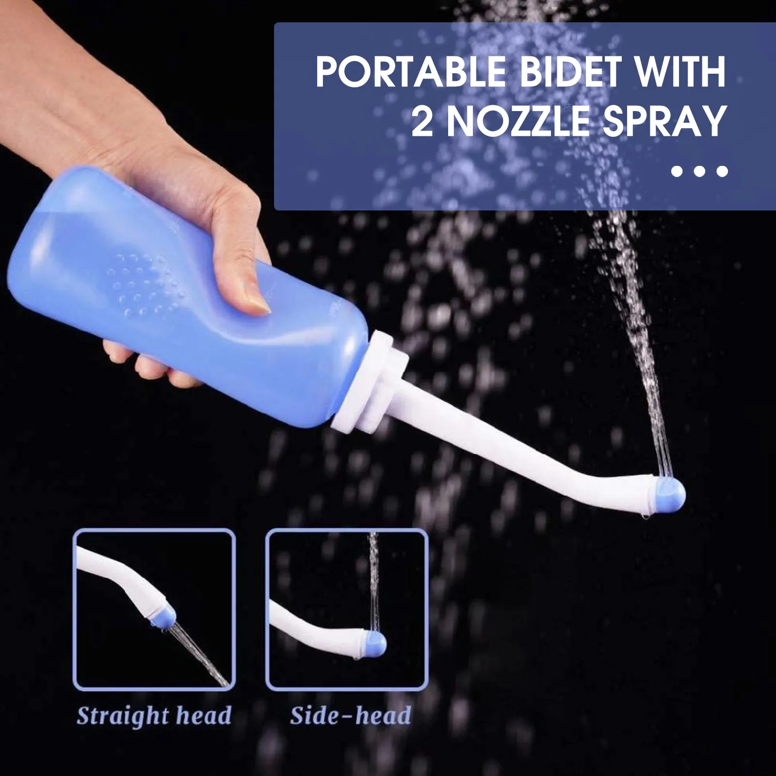 Portable Travel Bidet With 2 Nozzle Spray 500ml