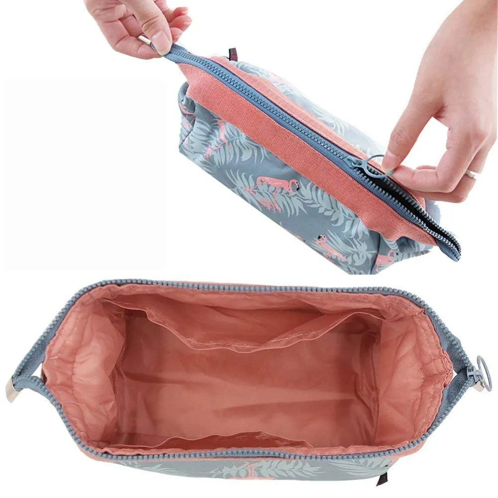 Xelvix Print 10 Cms Cosmetic Pouch (M_TSB192_Grey, Blue)