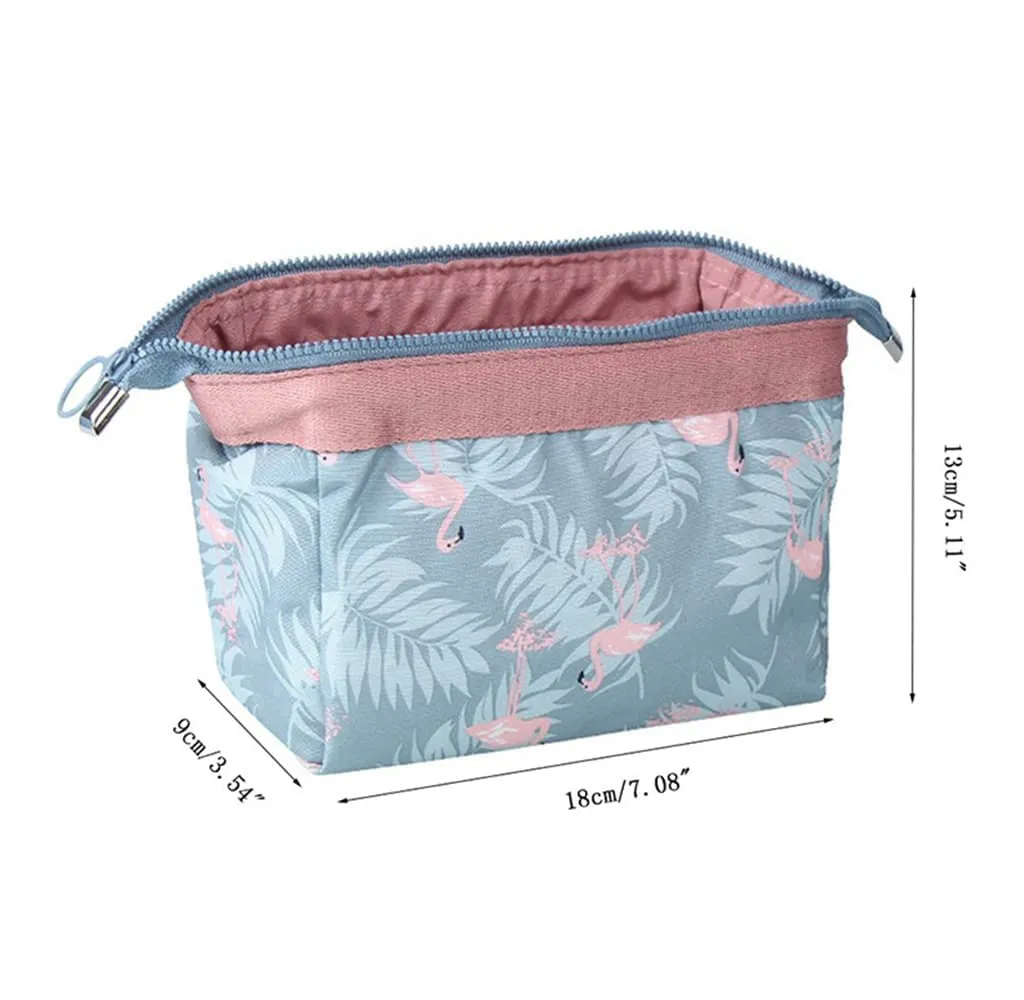 Xelvix Print 10 Cms Cosmetic Pouch (M_TSB192_Grey, Blue)